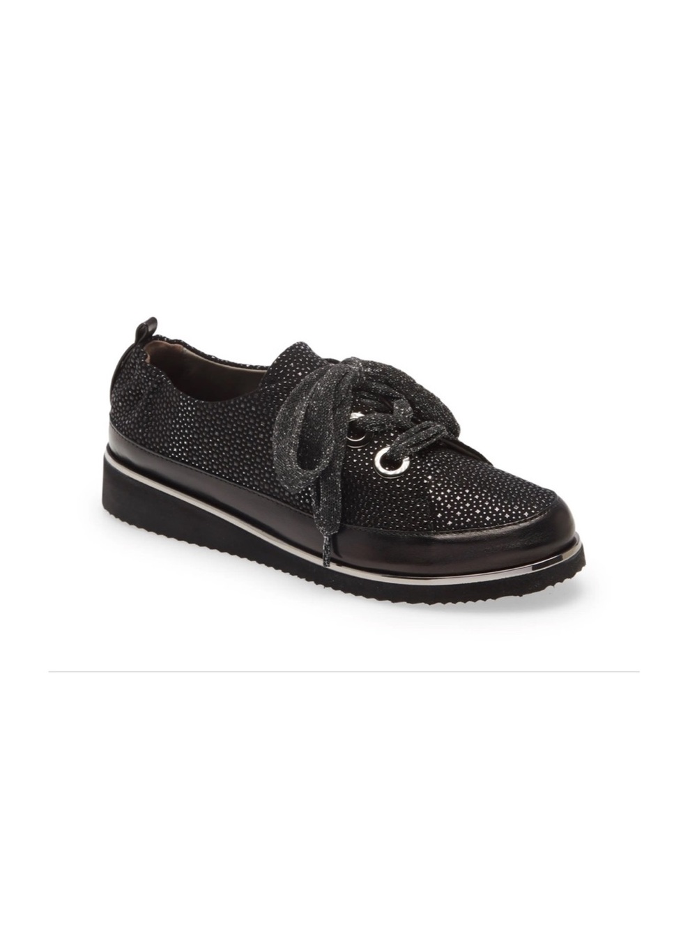 RON WHITE NOVA NOVENA SPARKLE SNEAKER IN ONYX SIZE 6